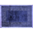 thumbnail image 1 of Ahgly Company Machine Washable Indoor Rectangle Oriental Blue Modern Area Rugs, 7' x 10', 1 of 4