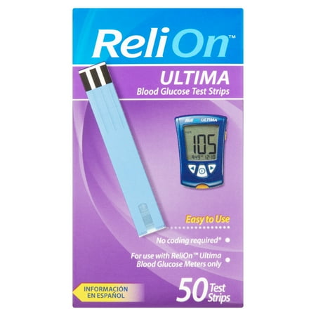 ReliOn Ultima Blood Glucose Test Strips, 50 Ct