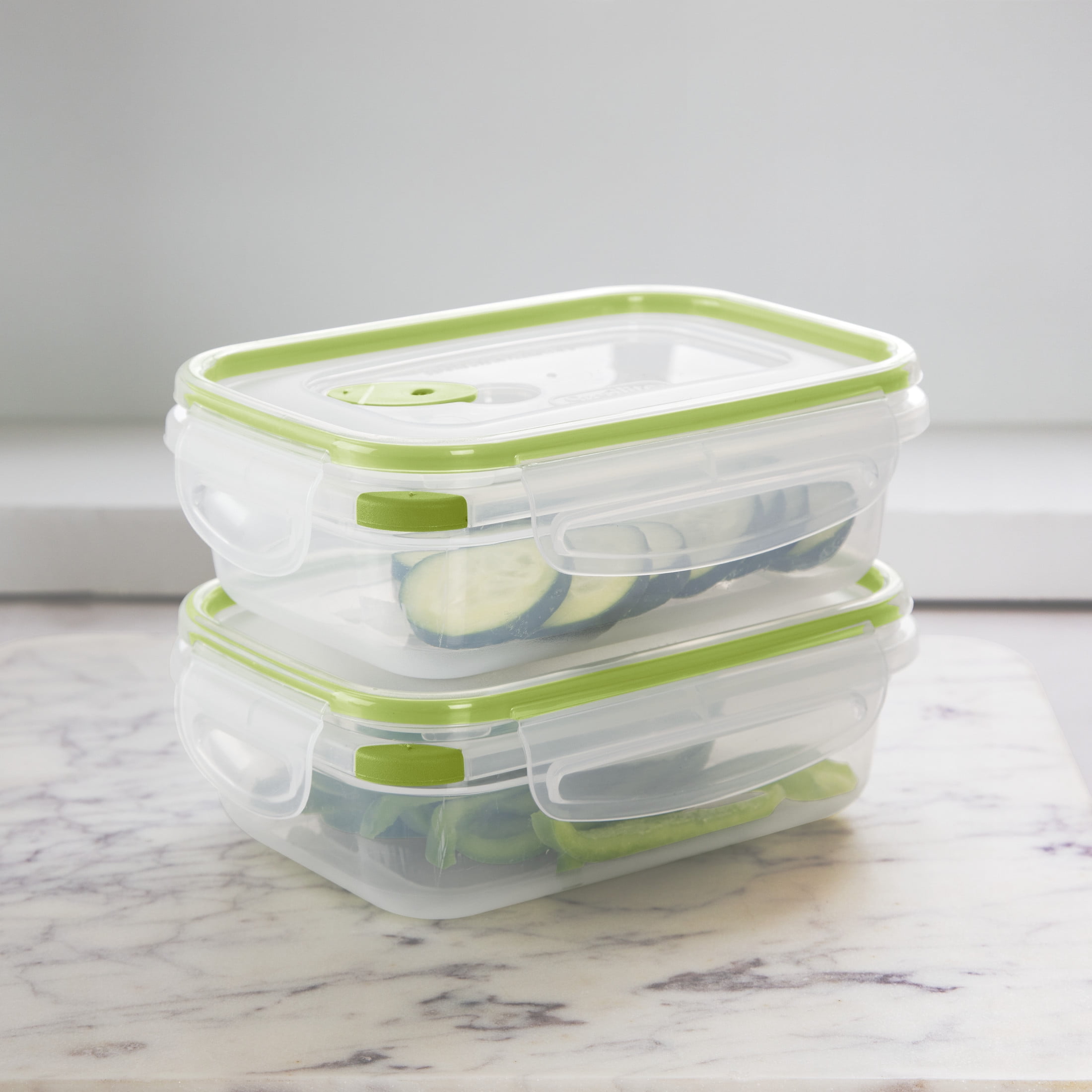 Sterilite Ultra•Seal™ 3.1 Cup Rectangle, Latching Food Storage Container, Airtight Watertight Seal, Green, 6 Count