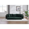 thumbnail image 2 of Oversized Boneless 4 Seats Sofa Couch with Cup Holder and Side Pockets, Upholstered Corduroy Sofa Couch Bed Cloud Couch with 3 Pillows and 2 Lumbar Pillows for Living Room, Apartmen, Emerald, 2 of 9