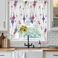 thumbnail image 6 of Red Purple Diamond Swag Valances for Windows 2 Pack, Kitchen Window Curtains 36 Inch Length, Modern Geometric Middle Century Retro Privacy Swag Curtains for Living Room/Bathroom 36"x36", 6 of 8