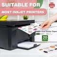 thumbnail image 2 of SHIQI-20 PCS Printer Paper Printable Vinyl Sticker Paper for Inkjet Printer & Laser Printer,Standard Letter Size 8.5"x11",Waterproof Sticker Paper Dries Quickly Vivid Colors,Matte White, 2 of 4