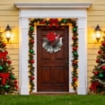 thumbnail image 4 of CozeLy Artificial Needle Red Christmas Wreath for Front Door Window, Christmas Hanging Decorations Winter Holiday Wreath Christmas Door Decor, 4 of 7