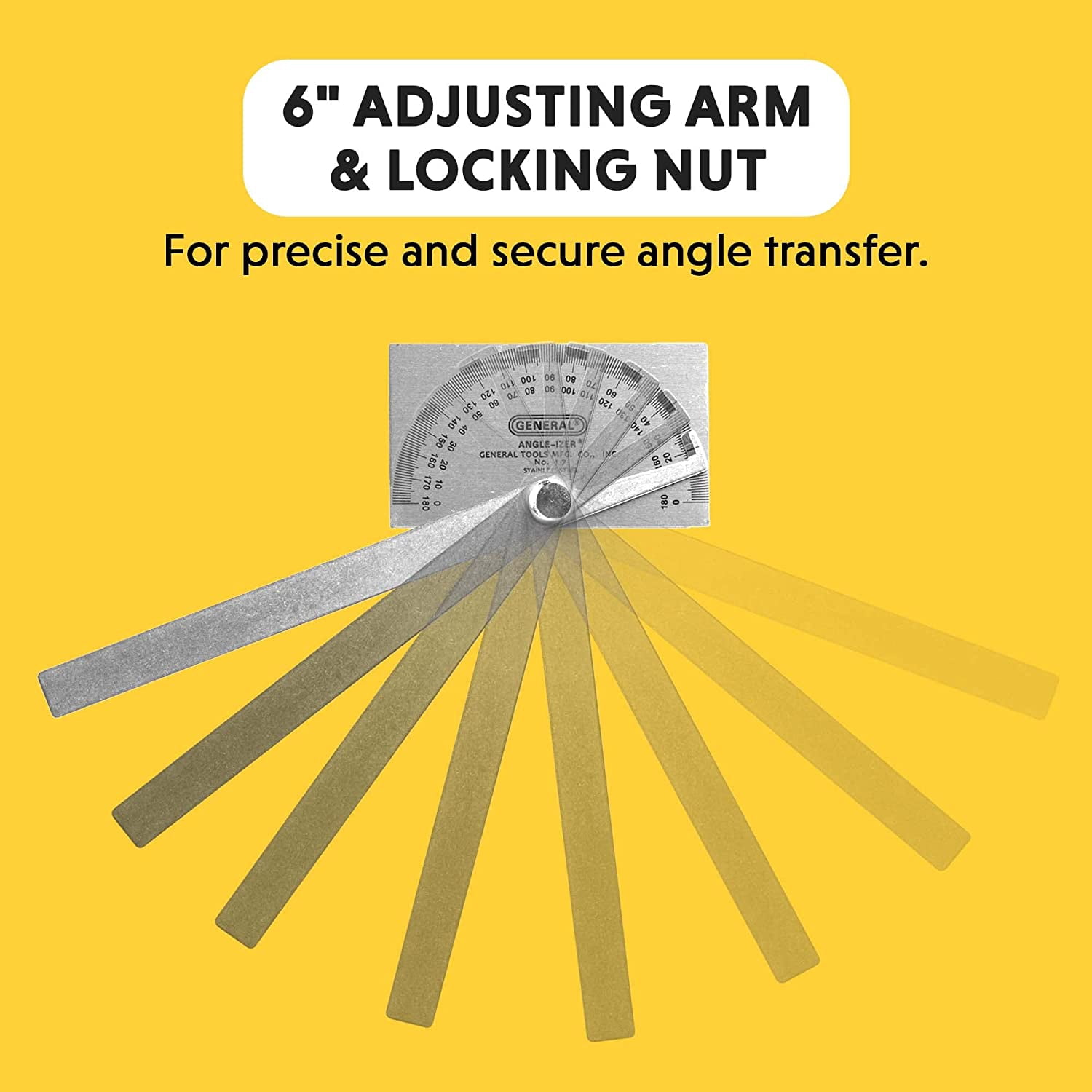 Angle Protractor #17 Stainless Steel Square Head - Measuring Tool for Carpenters & Woodworking Hobbyists