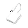 thumbnail image 1 of yeacher Dual-Port Type-C Memory Card Adapter for SD & TF Cards - Compact Camera to Phone Transfer Tool in White, 1 of 6