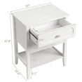 thumbnail image 4 of Tcbosik 22" Modern Side Table, Nightstand with Open Shelf and 2 Storage Drawers, End Table for Bedroom, Living Room, White, 4 of 7