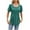 Green, variant on Womens Plus Size Tops Dressy Casual Flowy Short Sleeve Pleated Blouses Square Neck Solid Color Summer Tunic T-Shirts (Navy XL)