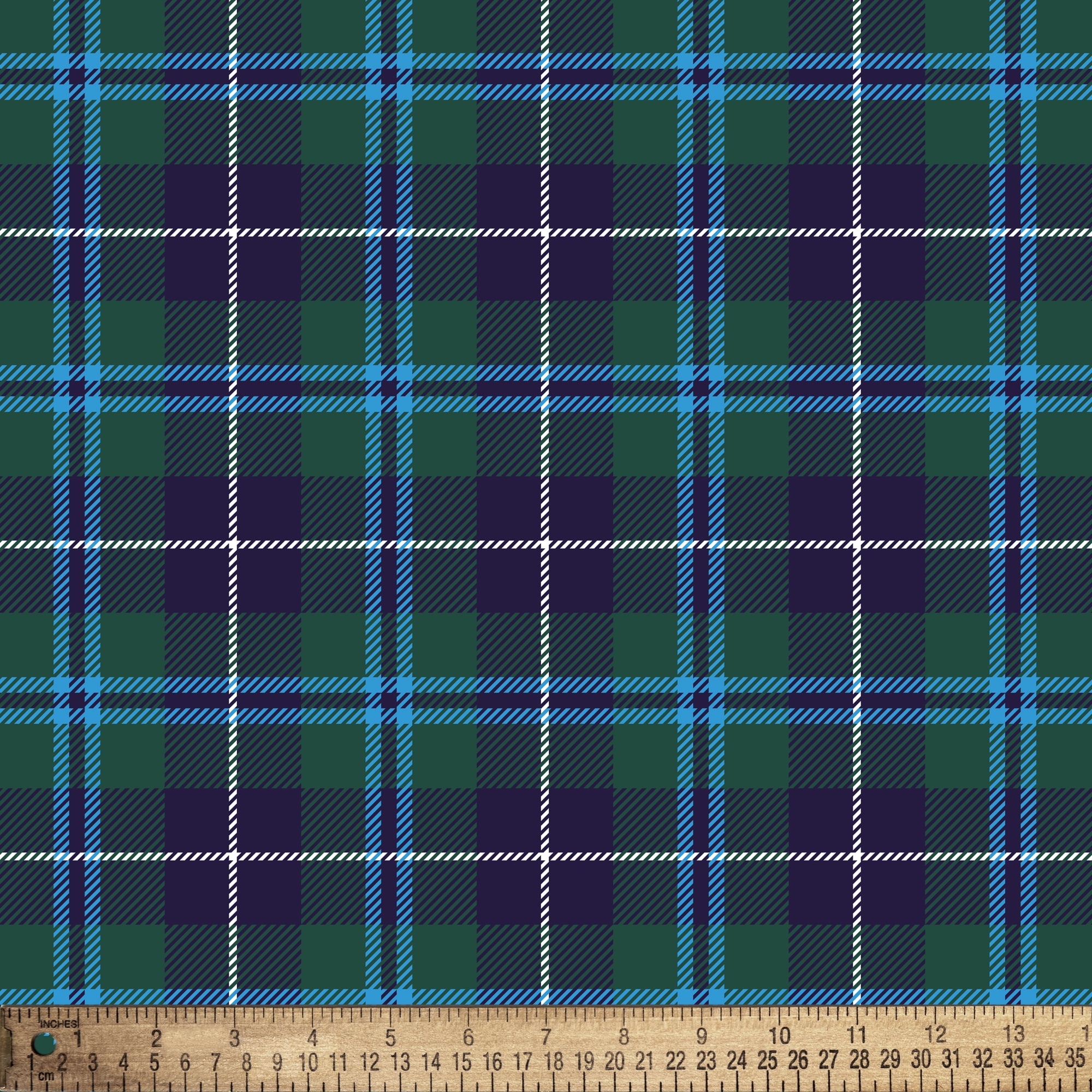 Mainstays 1.5 Yards 100% Cotton Light-weight Flannel Plaid Check, Green, 42" Wide for Crafts