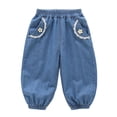thumbnail image 2 of Jeans for Girls Kids Summer Denim Pants Soft Casual Long Trousers for Toddler Baby Children Lightweight Girls Bottoms 3-4T, 2 of 5
