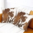 thumbnail image 6 of Western Cow Print Throw Pillows Cover Brown Faux Fur Cowhide Decorative Pillow Covers 20x20 Inch Set of 2 Farmhouse Animal Print Pillowcase Square Cushion Cover for Home Couch Sofa Bed Room Decor, 6 of 6