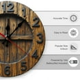 thumbnail image 2 of Wall Clock Decorative - Rustic Brown Wood Pattern-A Print 2D Vintage Wall Clocks Battery Operated Silent Non-Ticking for Bedroom, Living Room, Kitchen, Office, Classroom, 10 Inch, 2 of 7