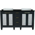 thumbnail image 6 of Trento 61" Solid Wood Double Round Sink Vanity in Dark Gray/Black Galaxy, 6 of 15