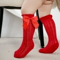 thumbnail image 2 of JYYYBF Baby Girls Knee High Socks, Elastic Bow Socks Soft Lightweight Mesh Socks Long Socks, 2 of 7