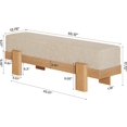 thumbnail image 2 of Tribesigns 55-Inch Upholstered Dining Bench, Modern Fabric Padded Seat Bench with MDF Frame, Kitchen Stool for Dining Room, Entryway, Beige & Oak, 2 of 4