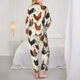 thumbnail image 5 of Bingfone Womens Pajama Sets Roosters And Chickens Print,Long Sleeve Loungewear Pajamas Set-Small, 5 of 9
