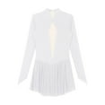 thumbnail image 6 of Jowowha Ice Skating Dress For Women Long Sleeves Roller Skating Gymnastics Leotard Competition White XXL, 6 of 7