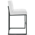 thumbnail image 2 of Modway Privy Black Stainless Steel Upholstered Fabric Bar Stool in Black White, 2 of 7