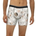 thumbnail image 2 of Men'S Boxer Briefs, Bohemian Cute Rabbit Planet Moon Soft And Breathable Mens Underwear Boxer Briefs With Widen Waist, 2 of 2