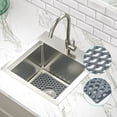 thumbnail image 3 of Mocoloo Silicone Sink Mat Kitchen Sink Protectors for Kitchen Sink, 14"x 11" Sink Mat Grid Non-Slip Folding Sink for Bottom of Farmhouse Stainless Steel Porcelain Sink Pad, Flower Cutout Pattern, 3 of 9