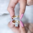 thumbnail image 5 of Rosec Jewels Certified Lab Grown Diamond Emerald Cut Engagement Ring - 2 Carat - EF-VS Quality Diamond Ring with Hidden Halo, 10K Yellow Gold, US 12.00, 5 of 8