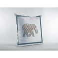 thumbnail image 3 of 16â€ Gold White Elephant Boho Suede Throw Pillow, 3 of 4