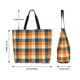 thumbnail image 5 of Disketp Warm Orange Plaid Bolsa Tote Estampada para Mujer, Bolso de Hombro y de Mano para Compras y Viajes, 5 of 8