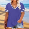 thumbnail image 6 of AnuYalue Plus Size Tshirts Shirts for Women V Neck Short Sleeve Blouse Oversized Basic Tees Loose Casual Trendy Summer Going Out Tops, 6 of 7