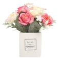 thumbnail image 1 of Coofit Potted Flower Artificial Hibiscus Rose Fake Potted Plant Table Ornament for Home, 1 of 7