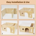 thumbnail image 4 of Conejillo de indias delgado de Wood House con ventanas y techo para mascotas pequeñas, 4 of 6