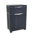 thumbnail image 1 of Sunnydaze Versatile Plastic Storage Cabinet with Adjustable Shelf - Charcoal - 34.5", 1 of 8