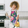 thumbnail image 4 of Pioneer Flower Floral Print Pattern Kids Aprons for Girls and Boys,Adjustable Neck Strap Toddler Aprons for Kids Cooking Baking, 4 of 7