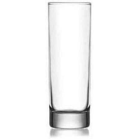 LAV Clear 10.25 Ounce Drinking Glasses | Tall and Narrow Design, 6.5” x 2.25” – Thick and Durable – Heavy Base – Dishwasher Safe – For Water, Juice, Soda, or Cocktails – Set of 6 Clear Glass Tumblers