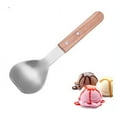 thumbnail image 2 of Cuchara para hielo de acero inoxidable con mango de madera - Duradera, fácil de limpiar, ergonómica - para servir hielo/comida dura, uso en cocina/fiesta, idea de regalo, 2 of 4
