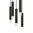 thumbnail image 4 of Hexagonal Metal Frame 5 LED Light Pendant with Glass Diffuser, Black - Saltoro Sherpi, 4 of 5