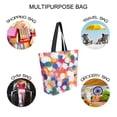 thumbnail image 7 of FORMRS Womens Canvas Tote Bag with Zipper Inner Pocket Shoulder Handbag, White Colorful Circles, 7 of 7