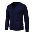 thumbnail image 2 of Mens Button Solid V Neck Slim Fit Warm Sweater Cardigan Coat, 2 of 5