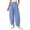 Blue, variant on Women's Plaid High Waist Wide Leg Cropped Pants, Loose Relaxed Fit Barrel Trousers with Side Pockets, for Spring Summer Daily Wear, Travel or Casual Outfits Black L