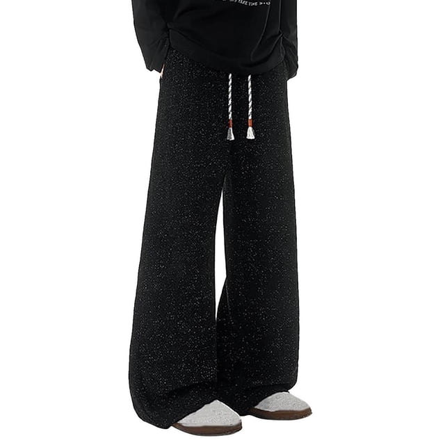 Ceisia Gift Men's All-Season Casual Pants - Fashion Solid Color Pocket Elastic Waist Polyester Long Trousers