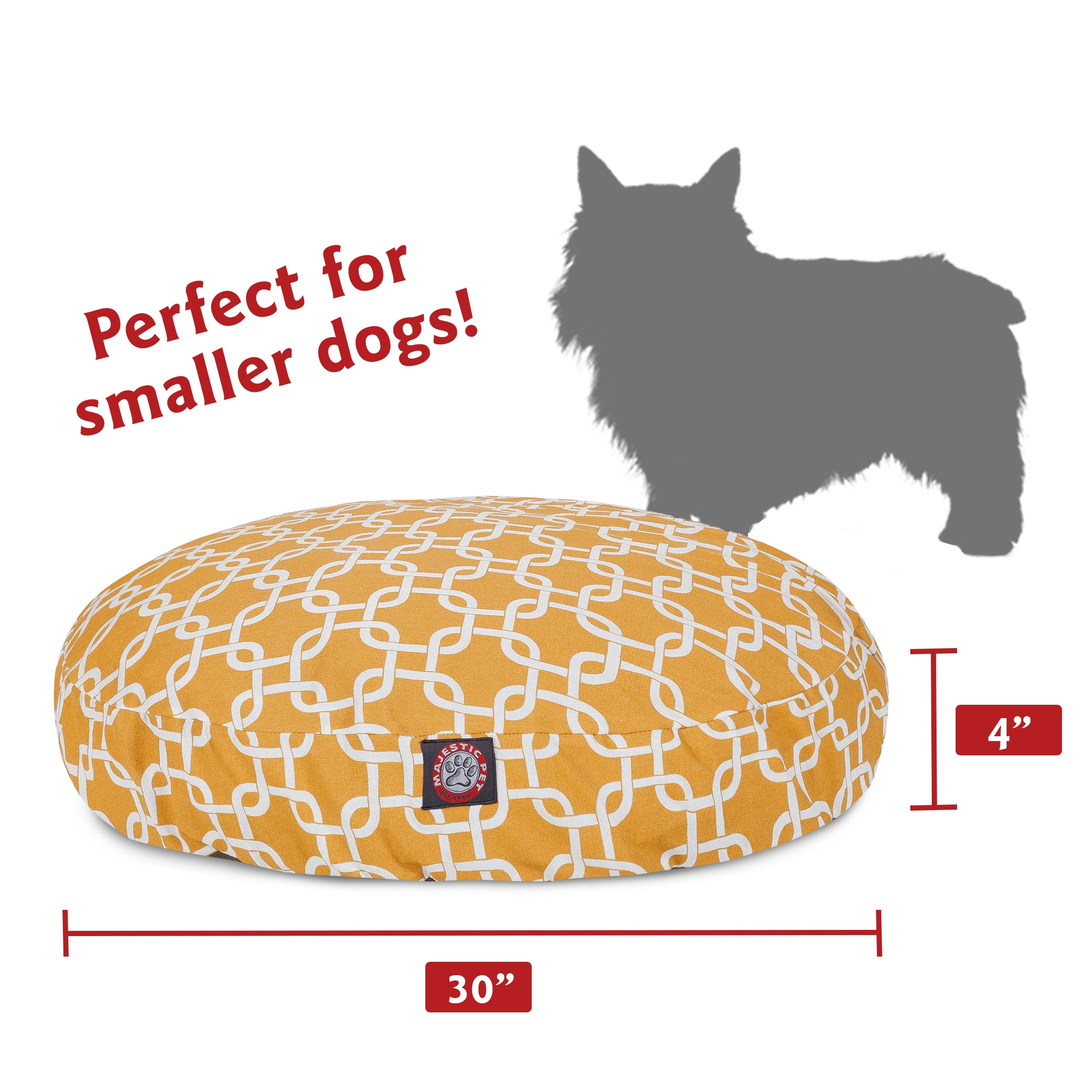 Majestic Pet Links Round Dog Bed Treated Polyester Removable Cover Machine Washable