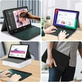 thumbnail image 4 of JINRAN Keyboard Case for Lenovo Tab P11 Pro Gen 2 / Pad Pro 2022 11.2 inch, 7 Color Backlight Bluetooth Keyboard with Mouse, Slim Thin Folio Leather Protective Book Cover, 4 of 6