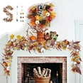 thumbnail image 2 of geerera 6.5 Ft Maple Leaf Garland with Pumpkins and Berries, White Fall Vine for Thanksgiving Decor, Fireplace, Wedding, Home, 2 of 6