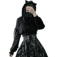 thumbnail image 1 of ITFABS Women?s Printing Bandage Long Sleeve Exposed Navel Hooded Sweatshirt, 1 of 3