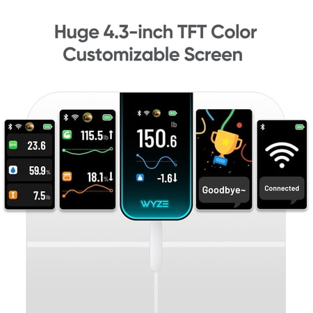 Wyze Scale Ultra Composition Scale with 4.3" Color Display, Wi-Fi Bluetooth Heart Rate Monitor for Weight BMI Muscle Mass