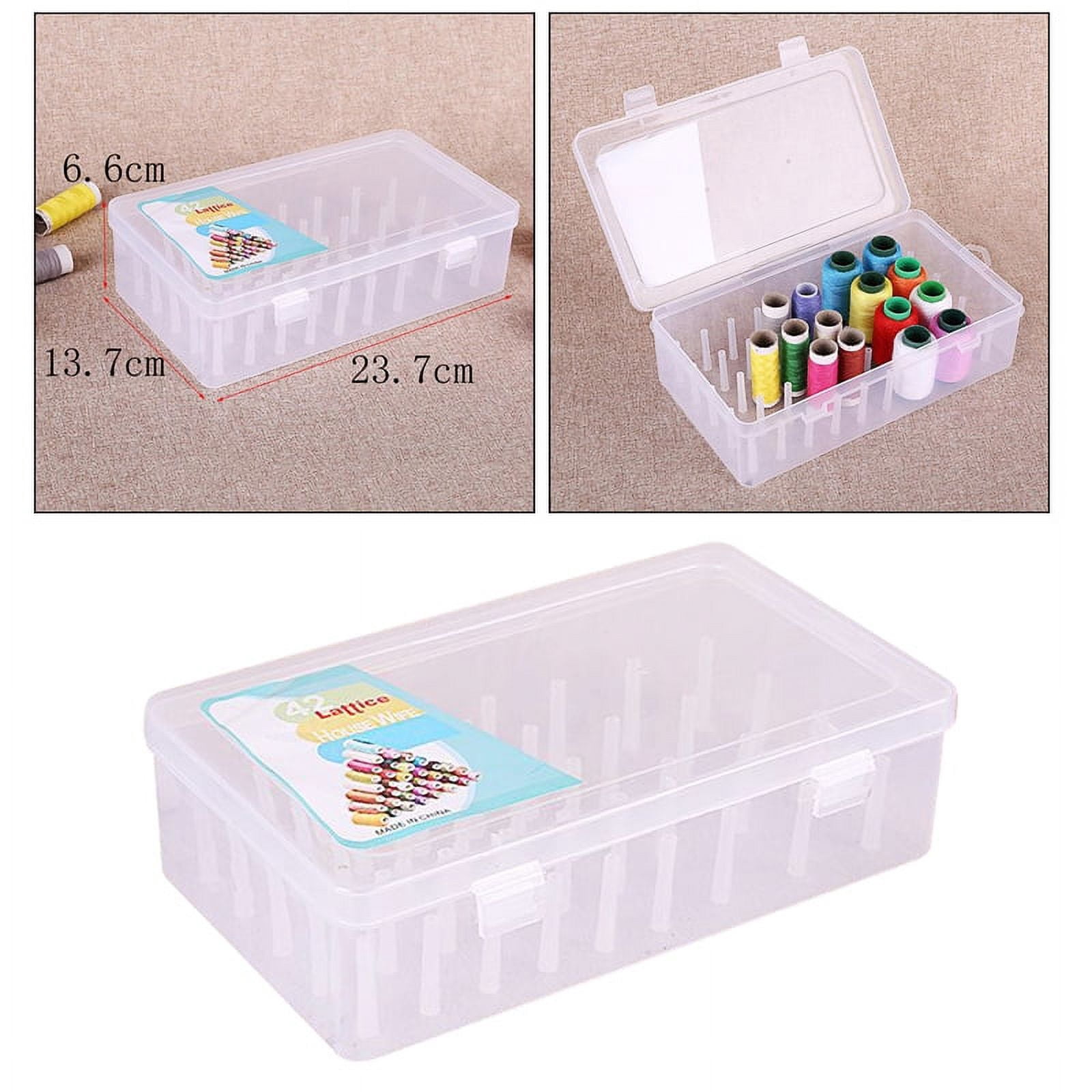 Sewing Thread Storage Box 42 Pieces Spools Bobbin Carrying Case Holder Craft WA