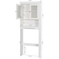 thumbnail image 6 of Spirich Over-The-Toilet Cabinet with Adjustable Shelf and Glass Doors, Space-Saving Bathroom Storage Organizer, White, 6 of 7