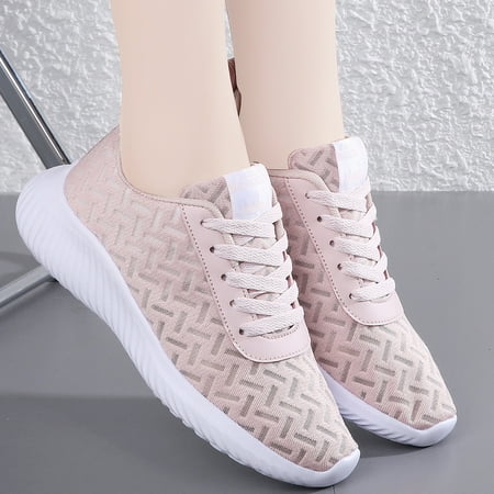 

Solid Mesh Breathable Sports Sneakers Lightweight Lace Up Anti Slip Running Sports Shoes Women s Footwear