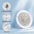 thumbnail image 4 of Ventilador con enchufe E27, bombilla LED regulable de 3 colores, ventilador de techo atornillado para dormitorio, ventiladores de techo de cristal., 4 of 5