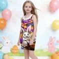 thumbnail image 6 of ATOGUTA Girls Long Sleeve Dresses Casual Summer Spaghetti Straps Easter Romper Dresses with Pockets for Kid Size 3T-10. Multicolor, 6 of 6