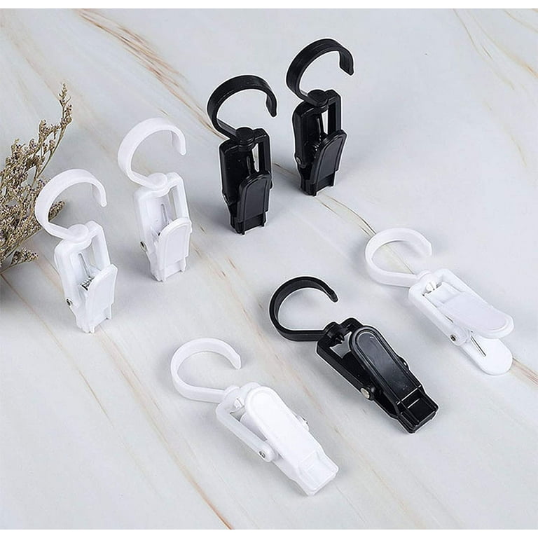 10 PCS Super Strong Plastic Swivel Hanging Hooks Home Swivel Laundry Clips  Curtain Clips Clothes Pins Beach Towel Clips, 4.3inch, White