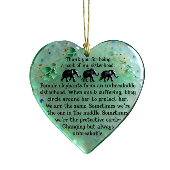 Acrylic Heart Ornament,Elephant Design Christmas Decor,Pawzity Elephant Ornaments - Elephants Christmas Ornament - Elephants Ornaments for Christmas Tree - Acrylic Hanging Ornament(Green)